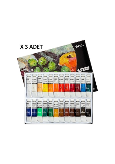 Bigpoint Yağlı Boya Seti 12 Ml Tüp X 24 Renk X 3 Adet Çok Renkli