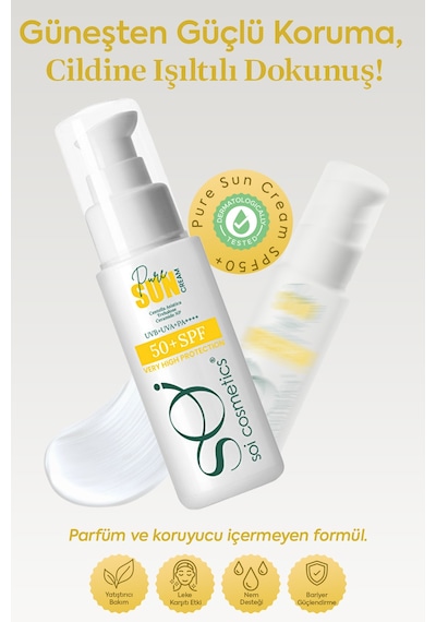 Soi Cosmetics Su Bazlı Yağlandırmayan Yüksek Koruyucu Leke Karşıtı Güneş Kremi SPF50+ 50 ML