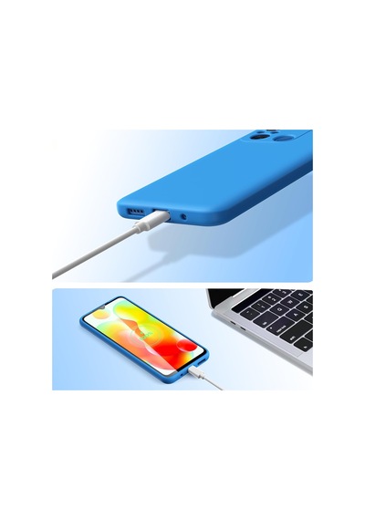 Xiaomi Redmi 12c Kılıf Kamera Korumalı Lansman Silikon Kapak Mavi