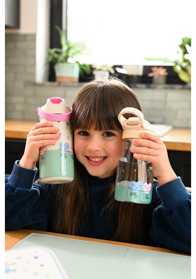 The Cotton Cloud - Dancing Hearts 480ml Tritan Gizli Pipetli Suluk Çok Renkli