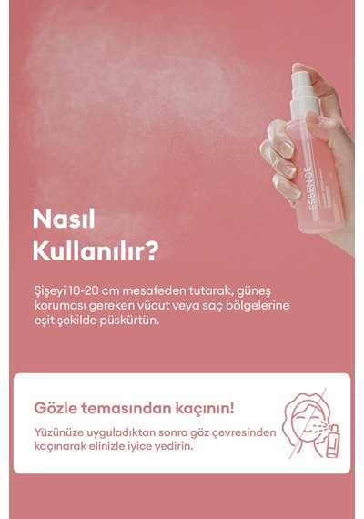 Saç Ve Vücut İçin Nemlendirici Güneş Koruyucu Mist All Around Safe Block Essence Sun Mist Spf50+