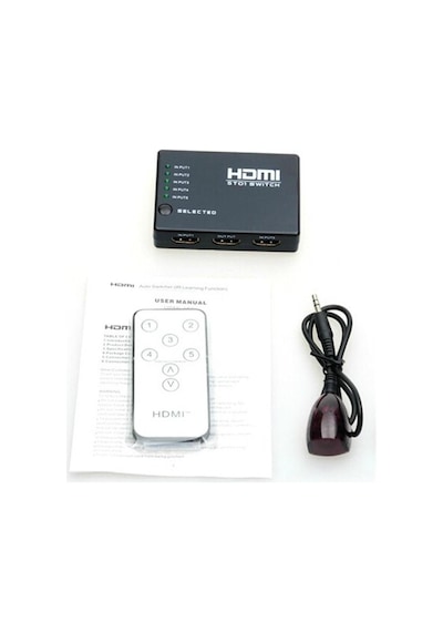 Es Line Kumandalı 5 Port Full Hd 1080P Hdmı Switch 3D V1.4