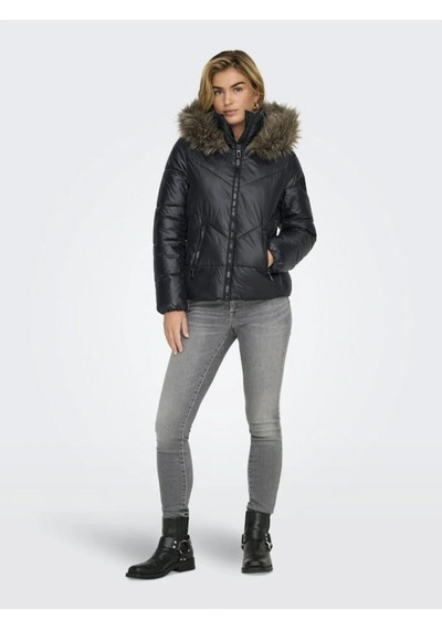 Only 15322003 Onlfever Short Puffer Black Kadın Mont Siyah