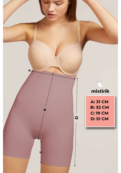 Mistirik Porfy Model Etkili Lazer Kesim Paçalı Iz Yapmaz Şort Korse Gül Kurusu Renk Gül Kurusu
