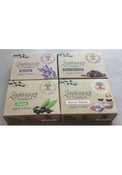 Karakılıç Doğal El Yapımı Kahveli Çekirdekli + Lavantalı + Defneli + Hamam Kokulu Sabun 120 G