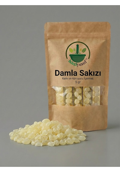 İxirciyusuf Damla Sakızı Sakız Reçinesi Mastic Gum Mastiha Pistacia Lentiscus Doğal 5 G