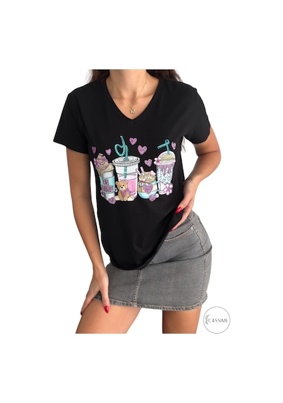 Cassime Kadın Siyah Ayıcık Kalp Çiçek Pul Payet İşlemeli V Yaka %100 Pamuk Tişört Büyük Beden Xl-2xl-3xl Cassime Kadın Siyah Ayıcık Kalp Çiçek Pul Payet İşlemeli V Yaka %100 Pamuk Tişört Büyük Beden Xl-2xl-3xl