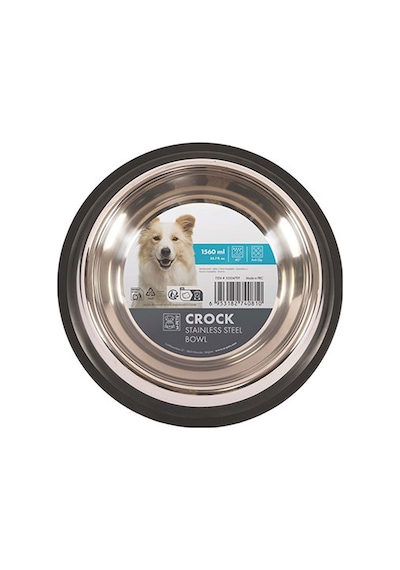M-pets Crock Paslanmaz Çelik Kedi Ve Köpek Mama Ve Su Kabı Xl 29,5x7 Cm 1560 Ml 244-51047.05