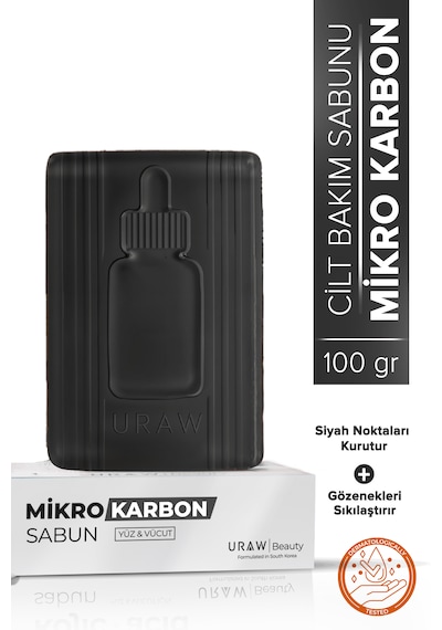 Uraw Gözenek Temizleyici ve Siyah Nokta Karşıtı Mikro Karbon Sabunu 100 G