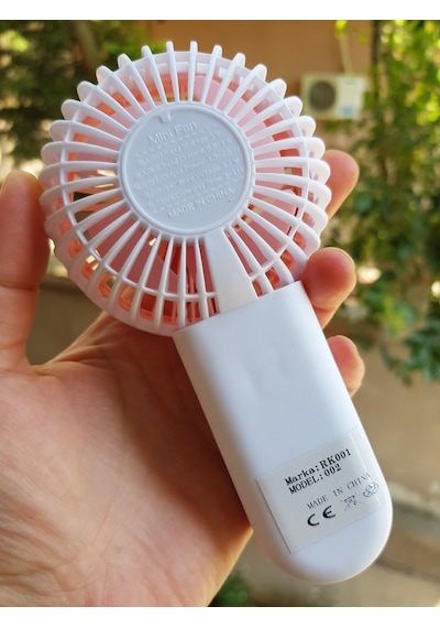 Şarjli Mini El Fanı Masa Fanı Soğutucu Masa Üstü Vantilatör Usb Stantlı Cep Telefonu Tutucu Turuncu