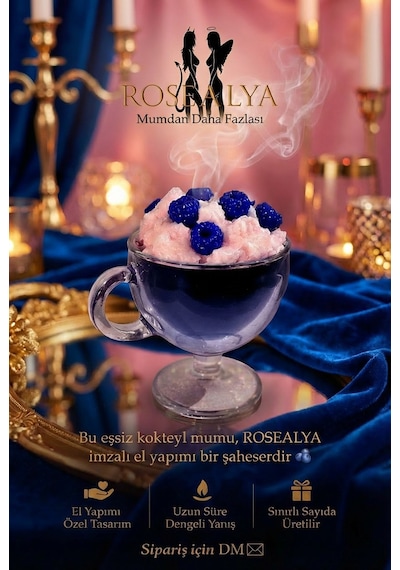 Blueberry Cocktaıl-el Yapımı Yaban Mersinli -şık-mum Lavicert