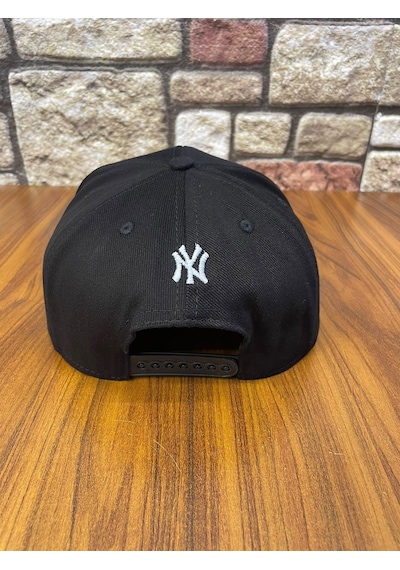 Hamze Ny Yankees New York Nakış Hip Hop Snapback Rapper Şapka Cap Siyah - Beyaz
