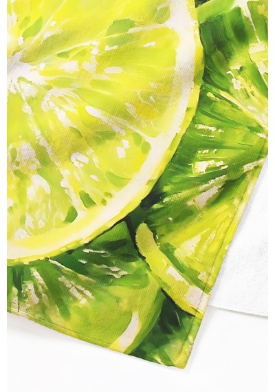 Limon Temalı Tropikal Plaj Havlusu-yeşil Suluboya Akdeniz Havuz Deniz Hızlı Kuruyan Mikrofiber Havlu Çok Renkli