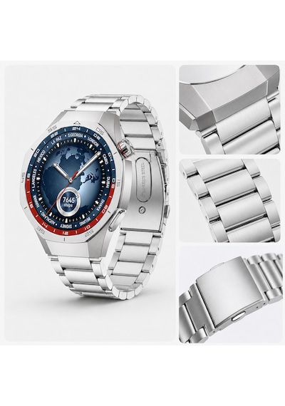 Huawei Watch Gt5 Pro 46mm İle Uyumlu Katlanır Klipsli Paslanmaz Çelik Saat Kordonu