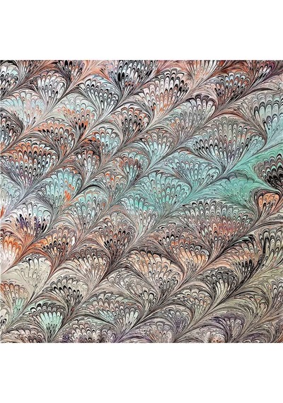 Elif Ebru Ebru Sanatı El Yapımı Özel Koleksiyon Twill İpek Eşarp Ozltıe 12 001