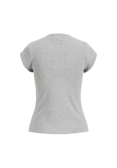 Jack & Jones Kadin Yüksek Yaka Streç Kalip Tisört - Mya - 12296437 Medium Grey Melange