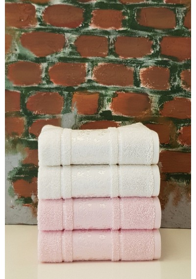 Camellia Havlu 4'lü Krem Pembe Krem - Pembe