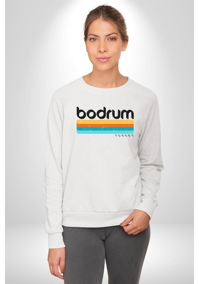 Bodrum Türkiye Unisex Beyaz Sweatshirt Beyaz