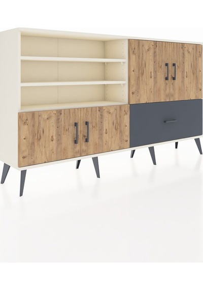 Arges Konsol 5 Raflı Tek Çekmeceli 4 Kapaklı 176x30x99 Aytaşı-çam Aytaşı-çam/antrasit Arges Konsol 5 Raflı Tek Çekmeceli 4 Kapaklı 176x30x99 Aytaşı-çam Aytaşı-çam/antrasit