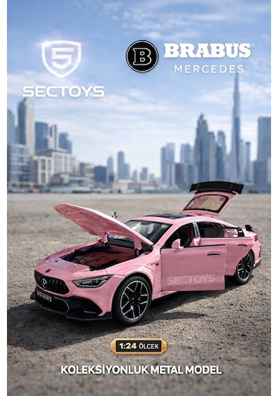 1:24 Brabus Rocket 900 Diecast Model Araba Kapı Bagaj Kaput Açılır Mercedes Amg Gtr Brabus Pembe