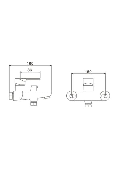 Yuen Banyo Bataryası Çevirmeli Kartuş Pirinç Döküm Krom Kaplama Modern Tasarım KROM