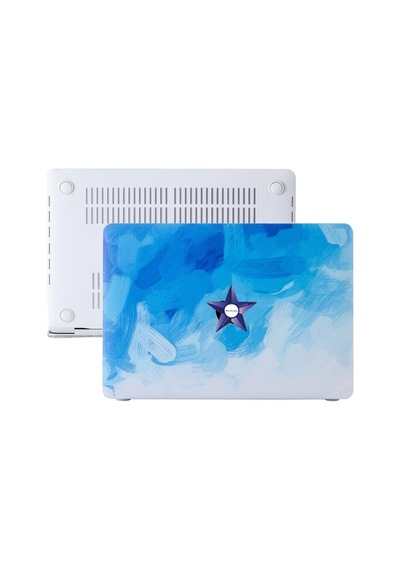 Macbook Air 13 İnç Kılıf A2337 M1 A2179 A1932 Uyumlu Hard Case Sert Kapak Suluboya Desenli Uv Baskılı Koruyucu Kılıf İnce Hafif Laptop Kılıfı Açık Mavi Belirtilmemiş
