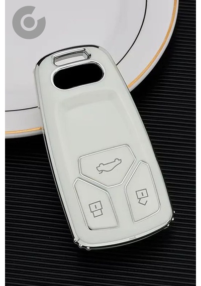 Audi A6 A5 A4 Q7 Q5 S4 S5 S7 B9 A4l 4m 8w Tt Tts Rs 8s Tpu Anahtar Kılıfı Beyaz Gümüş