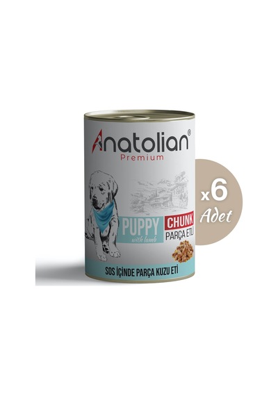 Anatolian Premium Kuzulu Parça Etli Yavru Köpek Konservesi 400 gr x 6 Adet