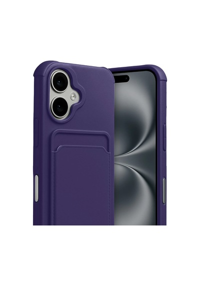Newface - 570 - Apple iPhone Uyumlu 17 Kelvin Kartvizitli Silikon - - Ece-umay - Derin Mor