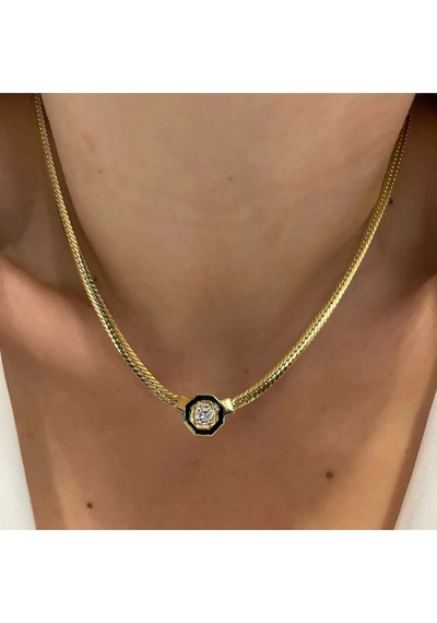 Vog 18 K Gold Kaplama Kolye Serenay Sarıkaya Kolye Çağla Kolye Choker Chain