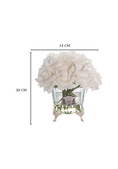 Pirinç Ayaklı Cam Silver 13 Gül Luxury Home Perfume Çiçek