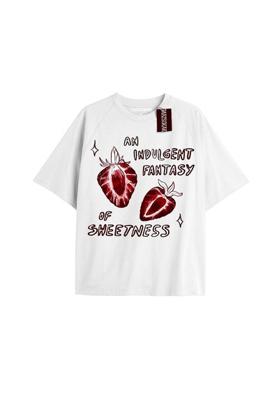 Tarzsokak Unisex Erkek/kadın Kalp Kaburga T-shirt Siyah Kod 79 Beyaz