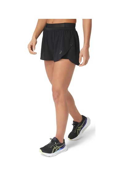 Asics Metarun Splıt Short Kadın Siyah Beyaz Şort 2012c858-001 Siyah Beyaz