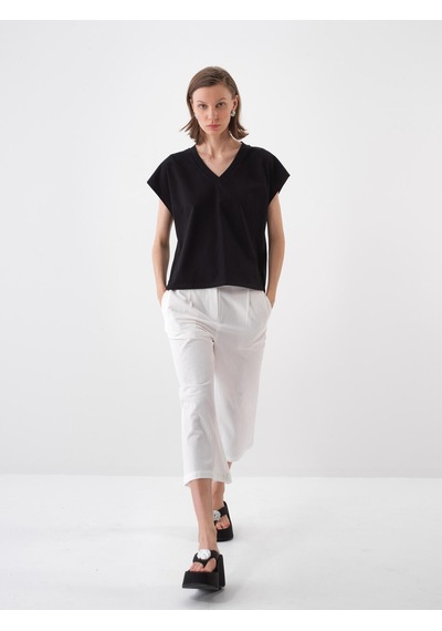Xint Siyah Pamuk Dokulu Regular Fit Tişört 602469