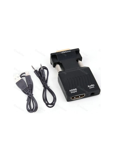Vga To Hdmı Kablosu 4501A Çevirici Dönüştürücü Görüntü Adaptor Se