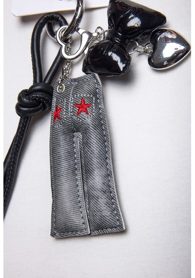 Gri Siyah Çoklu Obje Charm Anahtarlık Telefon Denim Ve Çanta Aksesuarı