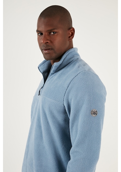 Buratti Slim Fit Yarım Fermuarlı Yumuşak Dokulu Şardonlu Kışlık Erkek Polar 59060011 Koyu Mavi