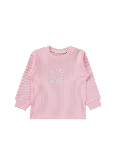 Minidamla Baby Minidamla Gülen Yüz Baskılı 1-7 Yaş Pijama Takımı - Pembe