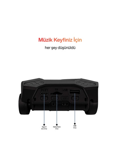 Metaforce Yeni Nesil Araba Modelli Bluetooth Hoparlör I Usb Girişli I Hafıza Kartlı I Type-c Şarj Girişli