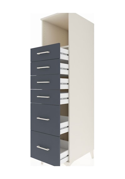 Kronos Dolap Tek Raflı 6 Çekmeceli 44x59x182 Aytaşı-antrasit Aytaşı