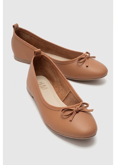 Luvishoes 01 Taba Cilt Kadın Babet Taba