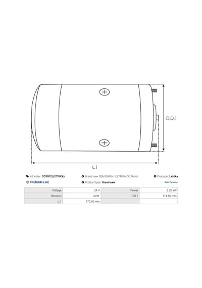 Mahle 24v Dc Motor 2.2 Kw 2700 Devir Sol Dönüş