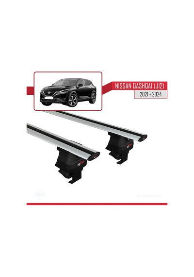 Nissan Qashqai J12 2021 Ve Sonrası İle Uyumlu Ace-4 Ara Atkı Tavan Barı Gri