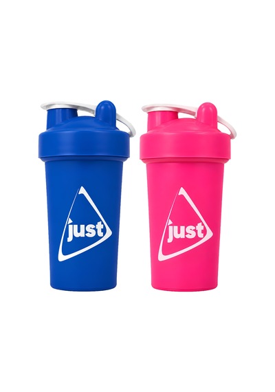 Just Shaker 550 Ml Ölçekli Ve Sızdırmaz Kapaklı Protein Shaker 2'li Set Pembe+mavi Pembe-mavi