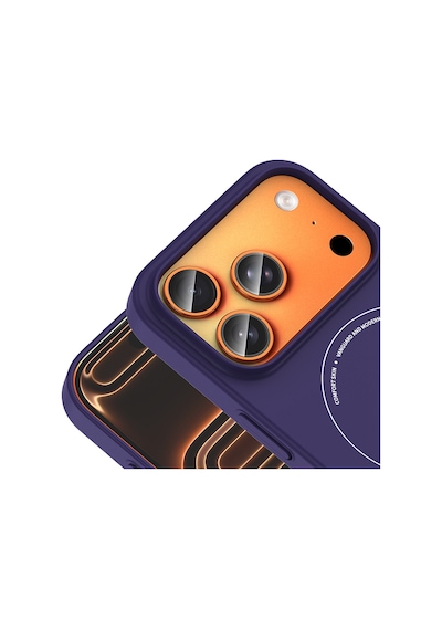 Maks Technology Apple Uyumlu iPhone 18 Pro Max Kılıf M-safe Şarj Özellikli Kamera Korumalı Mkst Elio Sert Pc Kapak - Derin Mor