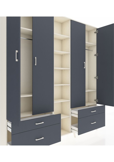 Arges Dolap 12 Raflı 4 Çekmeceli 2 Askılı 220x30x243 Aytaşı-antrasit/antrasit Antrasıt/antrasıt Arges Dolap 12 Raflı 4 Çekmeceli 2 Askılı 220x30x243 Aytaşı-antrasit/antrasit Antrasıt/antrasıt