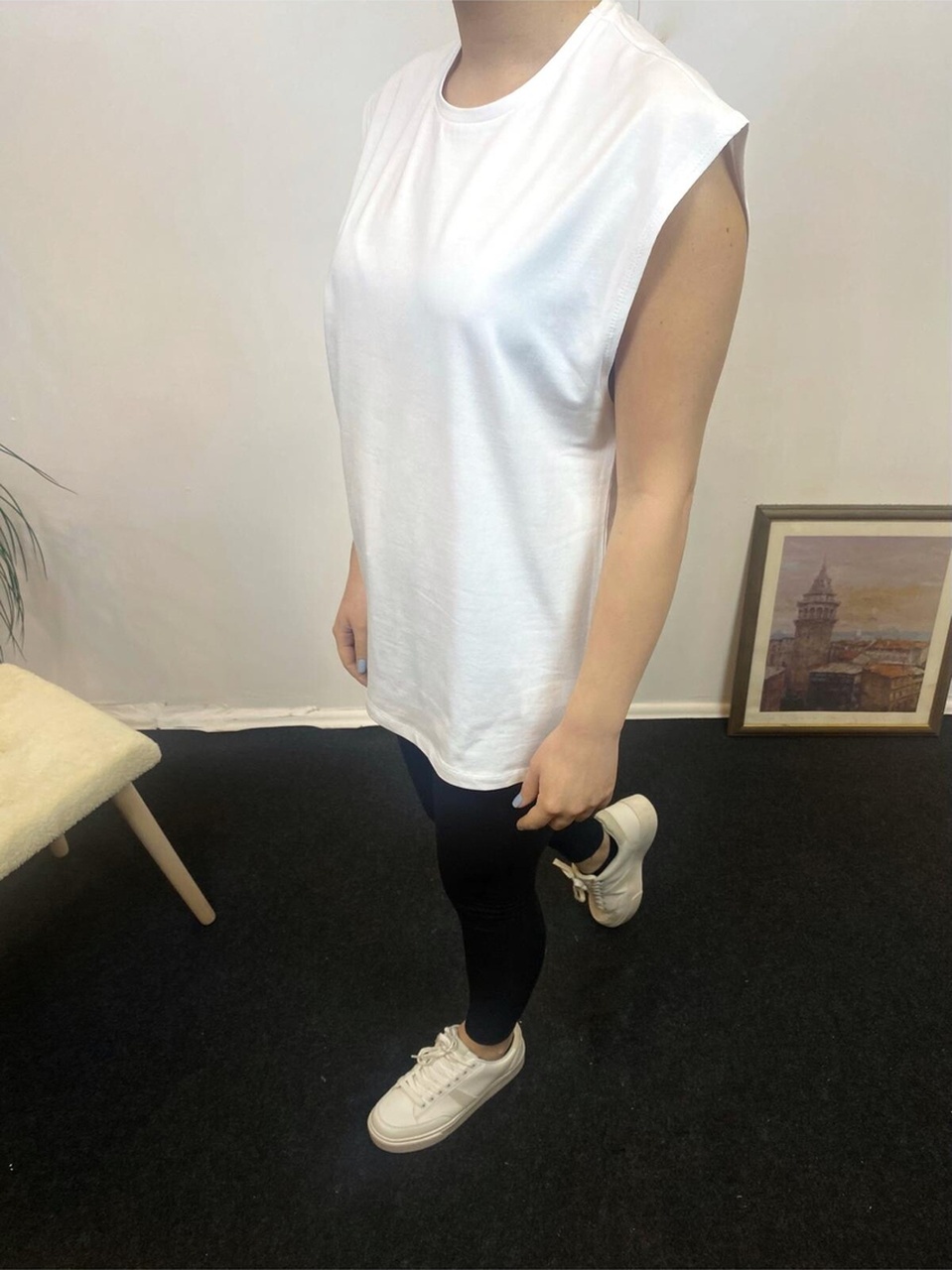 Kadın Bisiklet Yaka Regular Fit Tişort Spr24atk340 Beyaz