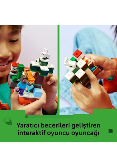 LEGO® Minecraft® Steve’in Tayga Macerası 21583 - 6 Yaş Üzeri Çocuklar için Minifigür İçeren Yaratıcı Oyuncak Yapım Seti (79 Parça)