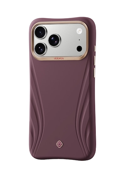 Apple Uyumlu iPhone 18 Pro Uyumlu Kılıf M-safe Şarj Özellikli Çizgili Logolu Udemos Freedom Serisi Kapak Bordo