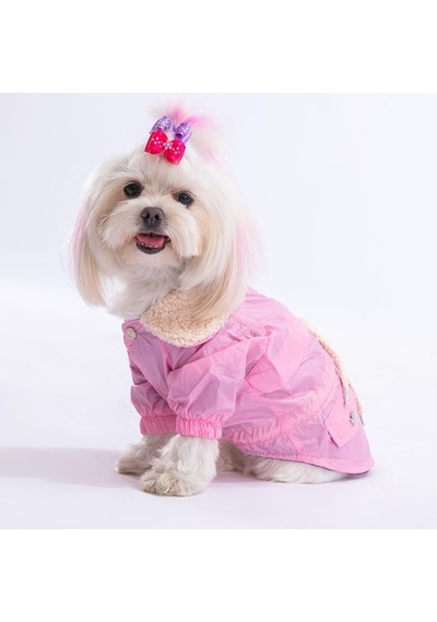 Pawstar Pink Brillante Su İtici Küçük Irk Köpek Yağmurluğu